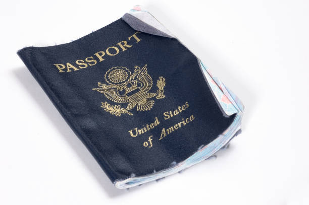 A Worn Out and Damaged US passport -